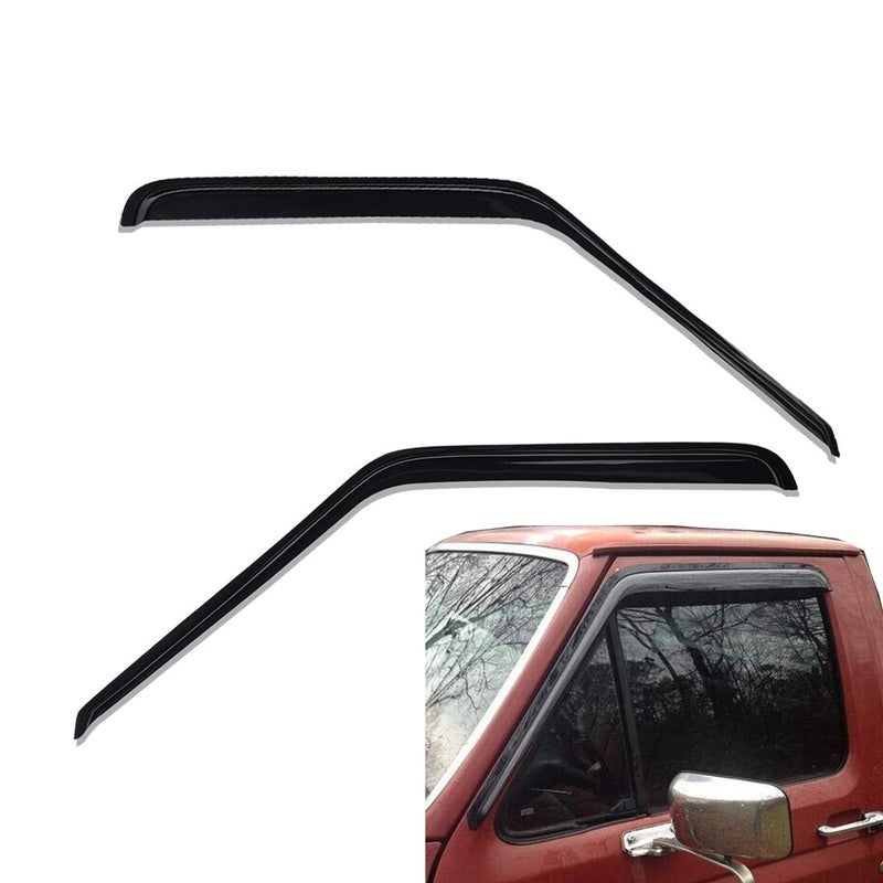 Lightronic Extra Durable Outside-Mount Auto Vent Window Visor, Fits 1980-1996 Ford Bronco & Ford F-150, F-250, F-350; 1997 F-250 HD, Regular Cab/SuperCab/SuperCrew, UV-Protect Rain Guard, Smoke, 2-Pcs - Image 1